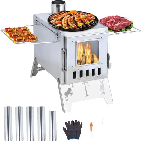 Réchaud de camping, design multifonctionnel, grande fenêtre de visualisation, Acier inoxydable (1/2)