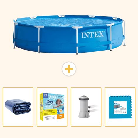 Intex Piscine Tubulaire Ronde - 366x76 cm - 5-pièces SCB9 (1/5)