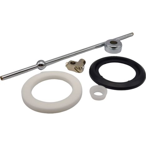 Schläfer 405310Asta Eccentrica Universale per Piletta con Scarico Salterello e Sifone per Lavabo Bagno e Bidet, Ø5 x 200mm, Completa di Guarnizioni in Spugna e Gomma, Misure 1 1/4" (1/5)