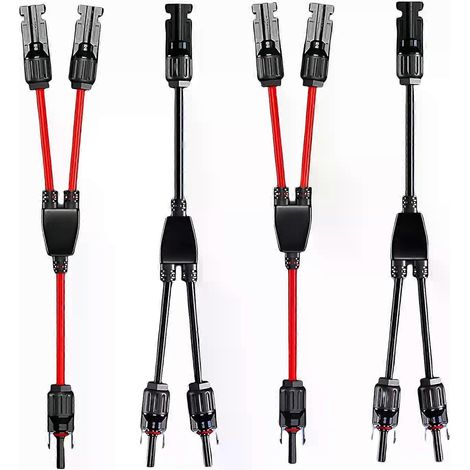 Paar Solarverbinder 1-zu-2 wasserdichter Paralleladapter 10AWG verzinntes Kupferkabel Steckerverbinder FÜR Solar-Photovoltaikmodule (1/4)