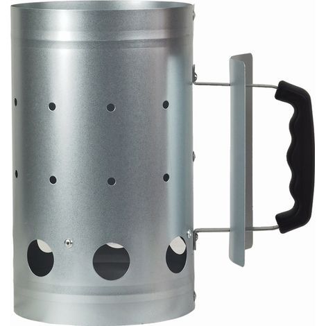Démarreur de cheminée en acier inoxydable, allume-feu rapide avec poignée PP isolante, 27x16cm pour barbecue extérieur et jardin (1/5)