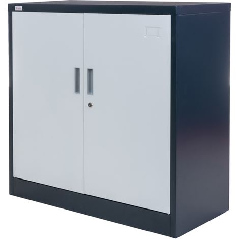 Aktenschrank KIEW weiss dunkelgrau 90x40x90cm (1/2)