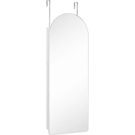 Armoire à Bijoux avec Miroir Arche, Éclairage LED Intérieur, Verrouillable, 42 x 10 x 108 cm, Blanc (1/5)