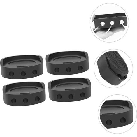 Ensemble de 4 amortisseurs de vibrations pour lave-linge, tapis anti-vibrations, antidérapant, en caoutchouc, pour garder les pieds au sec, anti-vibrations, noir (1/5)