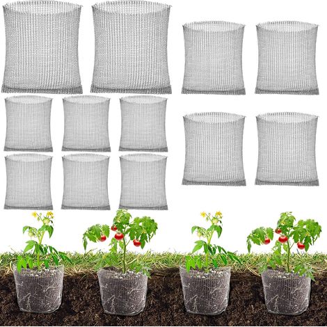 Lot de 12 corbeilles à plantes de protection contre les campagnols, 1/3/5 gallon, sac en maille métallique en acier inoxydable, fleurs, légumes (12 pièces) (1/5)