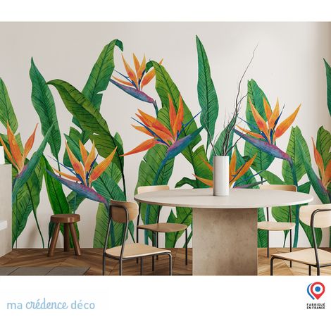 Papier peint : Fleurs exotiques strelitzia - Intissé - 200 cm - 280 cm (1/5)