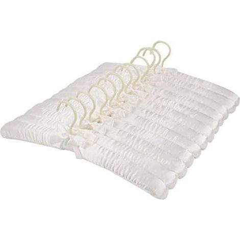 Tosnail 12 Stück Satin Gepolsterte Kleiderbügel, Schaumstoff Gepolsterte Kleiderbügel - Elfenbein (1/5)