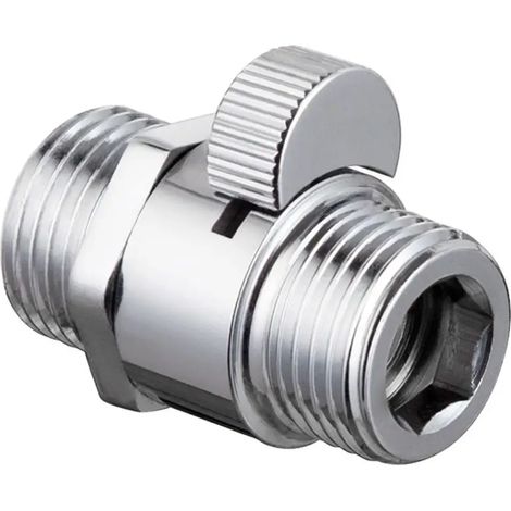 (A1-JF350101) Robinet de régulation de débit de douche en laiton, raccords mâle et femelle G1/2, robinet d'arrêt pour pommeau de douche, vanne de dérivation à ouverture rapide, pommeau de douche à mai (1/5)