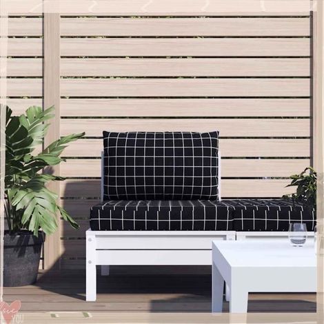 361767 Coussins de palette lot de 2 motif à carreaux noir tissu Oxford (1/5)