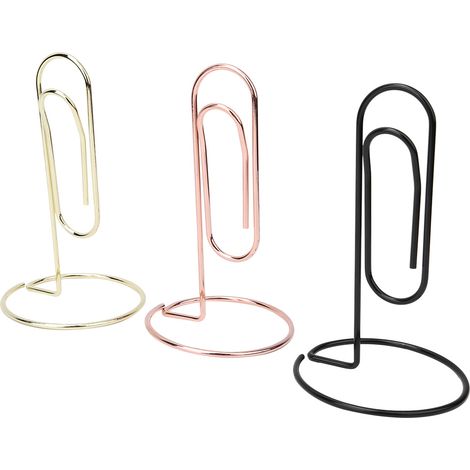 Lot de 3 Porte-Carte Métal Clip Mémo Support Numéro de Table Bureau Organisateur de Bureau (1/5)