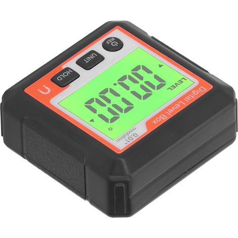 Niveau à bulle numérique magnétique portable de haute précision, rapporteur d'angle, inclinomètre, jauge d'angle pour le travail du bois et les chantiers de construction, orange et blanc.