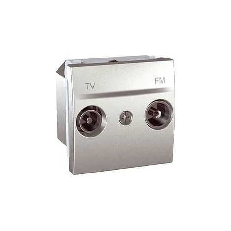 Prise TV FM 2 modules aluminium 45mm clipsable UNICA (MGU345130) SCHNEIDER MGU3.451.30 (1/2)