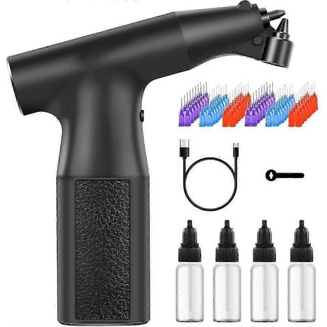 Kit aérographe sans nettoyage, aérographe portable rechargeable à 3 vitesses, compatible avec la peinture de maquettes, le tatouage et les projets de bricolage.