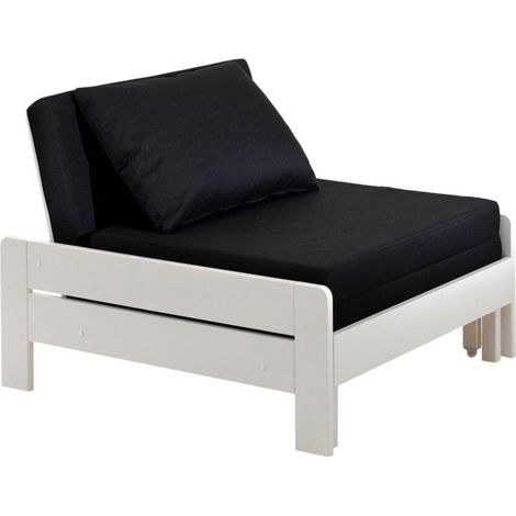 Fauteuil-Lit Convertible Enfant "Pino" 98-207cm Blanc (1/3)