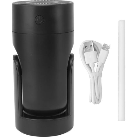 Mini-Luftbefeuchter mit automatischer Rotation – Ultraleise, klein, für Büro/Auto/Reisen/Schlafzimmer, gegen trockene Nase, perfekt für unterwegs zum Muttertag (Schwarz)