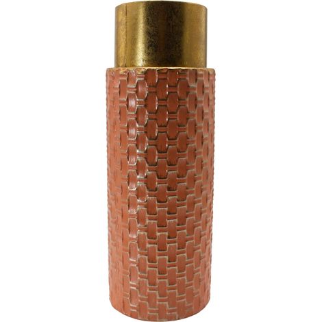 Vase de Sol en Métal Rose et Doré, 38cm x 13cm (1/5)