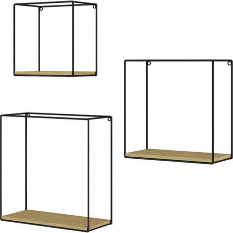 Libreria da parete Hilde, Rovere dorato, Set di 3, Vicco