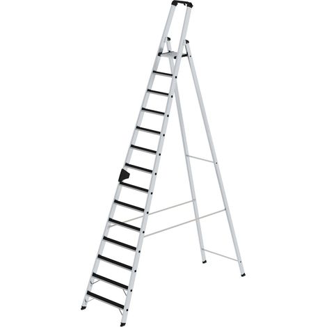 Günzburger Steigtechnik Escabeau à marches accessible d'un côté avec clip-step 14 marches - 041514 (1/4)