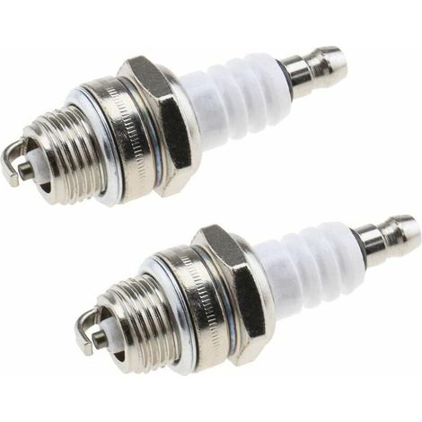 Bougie D'allumage L7T - Moteur 2 Temps - Tondeuse À Gazon Et Tronçonneuse - Filetage 14 mm - Longueur Câble 9,5 mm - 2 Pièces (1/5)