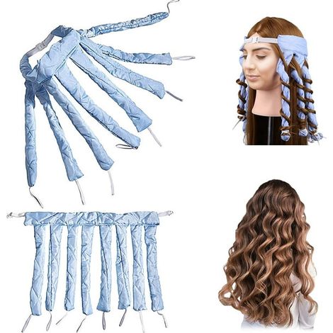 Bigoudis Poulpe Bleu, Curl Sans Chaleur, Bandeau Boucleur pour Cheveux Longs, Tous Types de Coiffures, Serre-tête Lazy Pieuvre pour Boucles Naturelles (1/5)