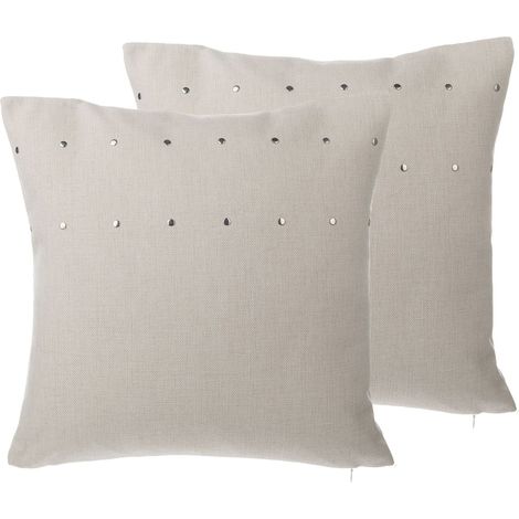 Dekokissen 2er Set GAURA 45 x 45 cm Hellbeige Ohne Muster