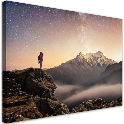 Quadro su tela, Scalare le stelle delle montagne del cielo - 100x70 (1/5)