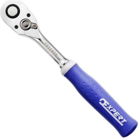 Facom – Cliquet 1/2' à manche 250 mm – Mécanisme 72 dents avec angle de reprise 5° – Finition chrome brillant – Verrouillage de sécurité (1/7)