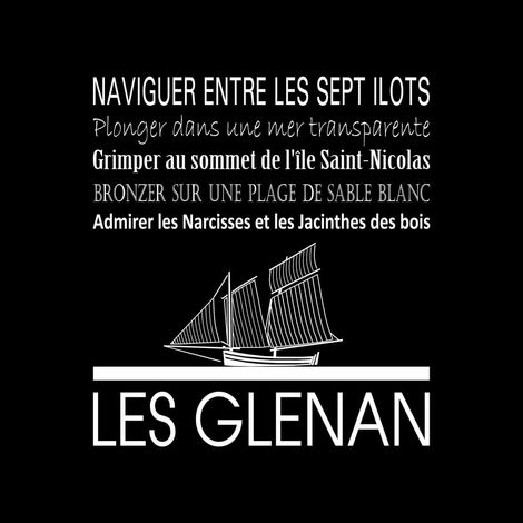 Tableau sur toile les Glenan noir 30x30 cm - Impression sur Toile Murale Décorative - Image imprimée en HD sur Toile - Toile sur Châssis en Bois FSC - Fabriqué en France (1/4)