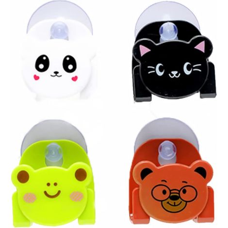 Cartoon Sponge Holder Kitchen Sink Suction Cup Holder Multifunctional Wall Mounted Sponge Holder Soap Scrubbers Cleaning Brush 4 Pieces Sink Suction Cup Holder (1/5)