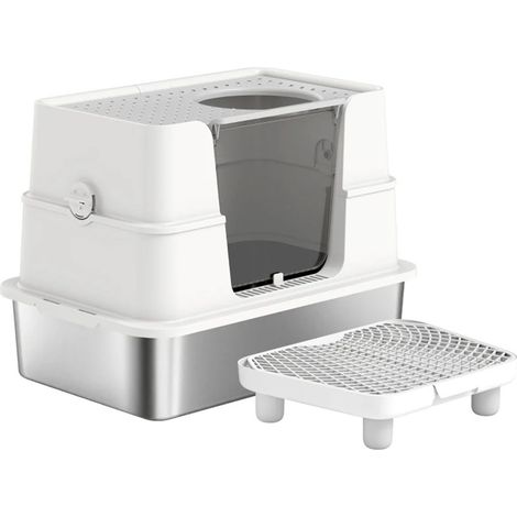 Poubelle à litière en acier inoxydable pour chats - Système d'élimination des déchets pour chats facile à nettoyer et durable (1/5)