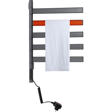 Toallero eléctrico giratorio con rotación de 180°, inteligente y práctico, alta capacidad de carga, pantalla LED, botones táctiles, toallero eléctrico de pared con termostato. (1/5)