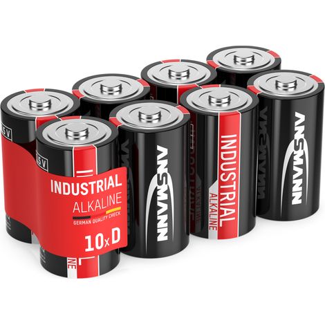10x ANSMANN Industrial Batterie Mono D 1,5V - LR20 Alkaline (10 Stück)