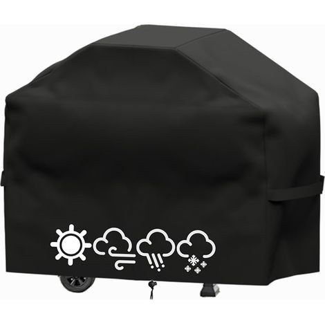 Housse Barbecue Exterieur,Housse Barbecue,Housse Plancha Exterieur,Bache Barbecue Exterieur,Couverture de Grill Anti-Vent/Anti-UV/Anti-l'eau/Anti-l'Humidité/Antipoussière (145X61X117 CM) (1/5)