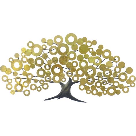 Signes Grimalt Aplique Metal Adorno Pared Adorno Pared Arbol Apliques Metal Amarillo 1x68x37cm 36135