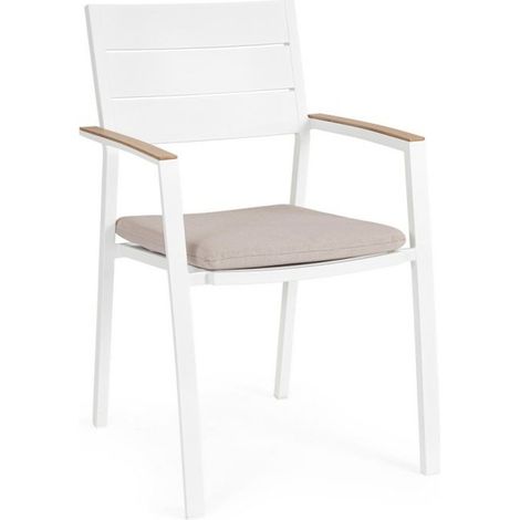Sedia c/braccioli Zelmar bianco cm 58,5x55,5x90h (1/4)