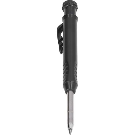 Crayon graveur bois pointe métal longue 2,8 mm noir, kit avec recharges: 2 noires, 2 rouges, 2 jaunes (1/5)
