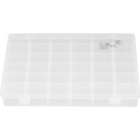 Boîte de rangement pour perles et bijoux, 36 compartiments avec séparateurs ajustables et transparents. (1/5)