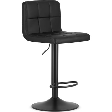 Sgabello Prot - ecopelle nera / base nera