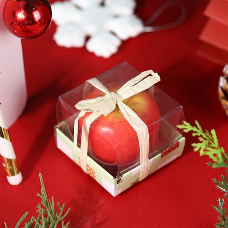 Bougie De Noël - Forme De Grenade - Cire De Paraffine - Pour Décoration Festive Et Cadeaux - 7 x 7 x 6 cm - 1 Pièce
