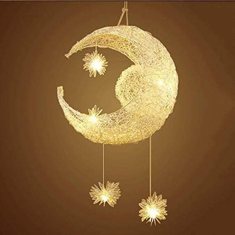 Lámpara de techo LED, Luna y estrellas, Aluminio, Regulable, Habitación infantil (1/5)