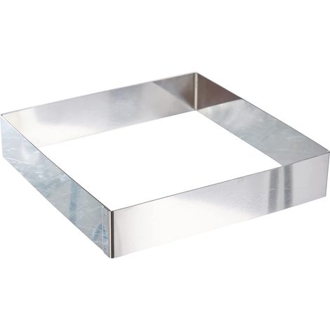 1 Cercle Carré Pour Pâtisserie, Acier Inoxydable, 20x20 Cm, Usage Professionnel