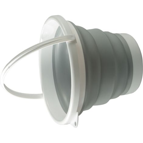 Seau à eau pliable en TPR PP 10L, portable et robuste, pour lavage de voiture et jardin (gris). (1/5)
