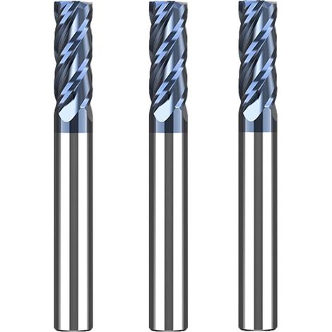 3 Pièces Fraise Carbure 6mm, 4 dents CNC Fraise en bout AlTiN Noir VHM Pour Métal Bois Acrylique Plastique (1/5)