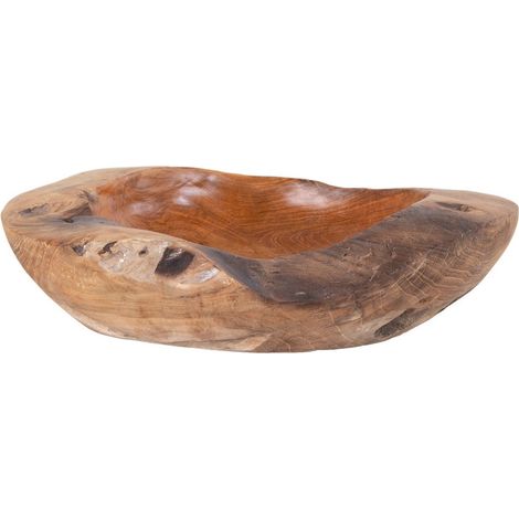 Ciotola decorativa Rio in teak naturale con forma organica ø30x10 cm