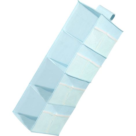 Sac de rangement suspendu à 4 compartiments en tissu Oxford lavable et pliable, organisateur de placard pour soutiens-gorge, sous-vêtements et chaussettes, bleu (1/5)