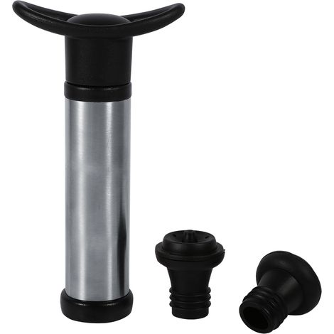 Pompe À Vide Et Bouchons - Alliage De Zinc Et Silicone - Conservation Vin Ouvert - Set 1 Pompe 2 Bouchons (1/5)