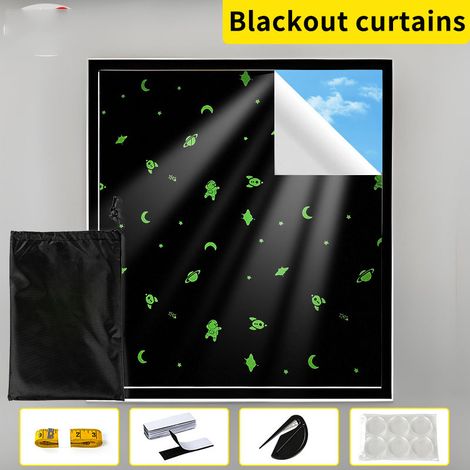 Film autocollant pour fenêtre 145 x 400 cm, autocollants occultants en PVC, rideaux occultants, adaptés aux chambres, 100 % occultants, sans perçage (1/5)
