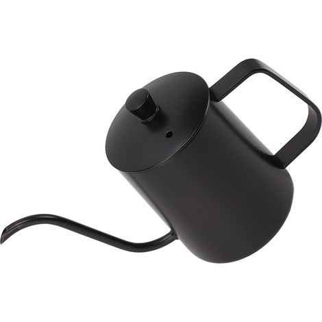 Petite bouilloire à café verseur en acier inoxydable, bec col de cygne, contrôle précis pour café filtre, noir, 350 ml (1/5)
