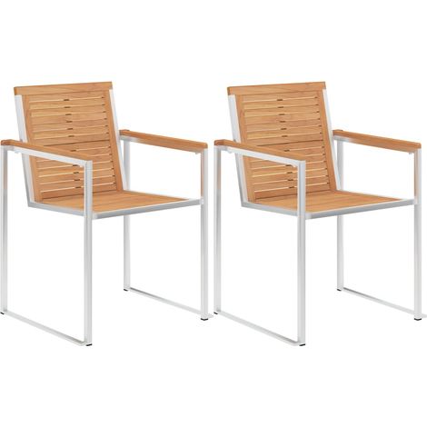 Maison Exclusive - Gartenstühle mit Kissen 2 Stk. Massivholz Teak