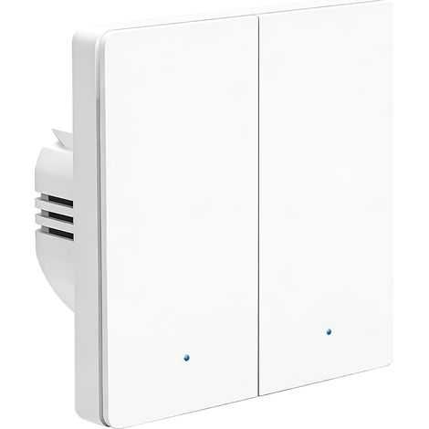 Interrupteur mural Wi-Fi intelligent : interrupteur mural intelligent à 2 voies compatible avec l'application Smart Life et Tuya, commande vocale compatible avec Amazon Alexa et Google Home, commande (1/5)